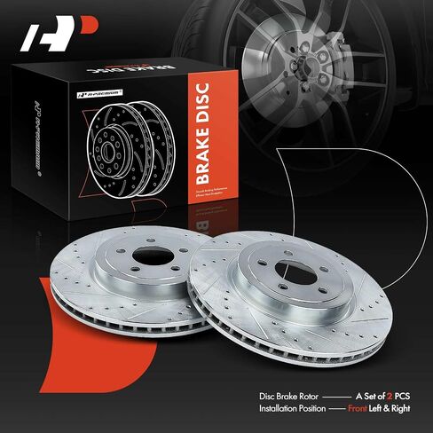 A-Premium 13.58 inch (345mm) Front Vented Disc Brake Rotors Compatible with Select Chrysler and Dodge Models - 300 2005-2020, Challenger 2009-2020, Charger 2006-2020, Magnum 2005-2008, 2-PC Set in Saudi Arabia