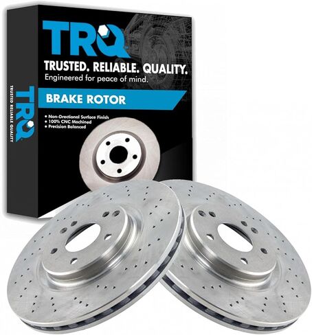 TRQ Brake Rotor Driver & Passenger Side Front Pair for Mercedes C CLK SLK in Kuwait