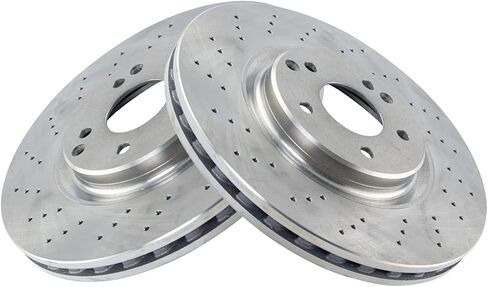 TRQ Brake Rotor Driver & Passenger Side Front Pair for Mercedes C CLK SLK in Kuwait