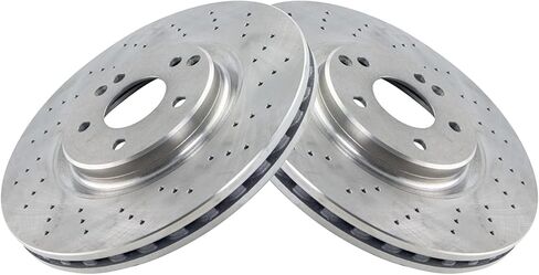 TRQ Brake Rotor Driver & Passenger Side Front Pair for Mercedes C CLK SLK in Kuwait