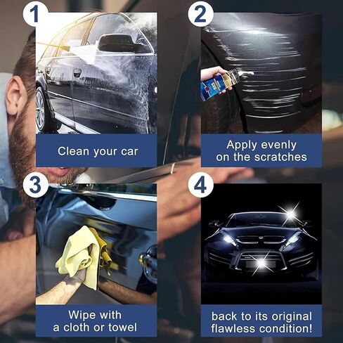 Car Scratch Remover, Premium Car Scratch Remover Kit, Scratch and Swirl Remover Solvent Repair Paint Scratches（120ML+Sponge） in Kuwait
