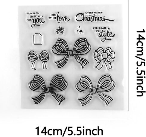 Bow Stamps and Dies Set for Card Making,Clear Stamps and Metal Cutting Dies Sets for Scrapbooking DIY Album Card Making Supplies in Kuwait