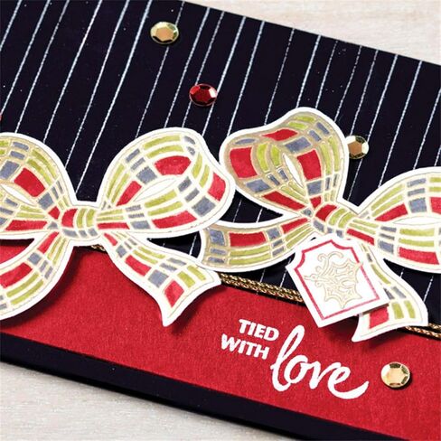 Bow Stamps and Dies Set for Card Making,Clear Stamps and Metal Cutting Dies Sets for Scrapbooking DIY Album Card Making Supplies in Kuwait