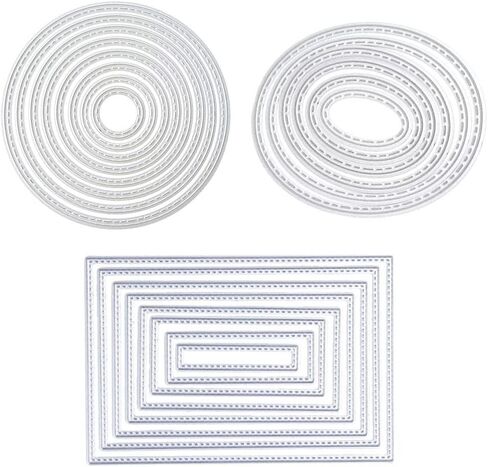 Cutting Dies Stencil Metal Template Molds, YIFARUBE 3 Different Shapes of Die Cuts (Rectangle, Circle & Ellipse) Embossing Tools for Scrapbooking DIY Craft Dies in Saudi Arabia