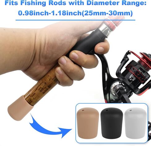 Cosmos 3 Pcs Fishing Rod Butt Cushion Fishing Rod End Cap Silicone Fishing Pole Seat Protector Cover End Fishing Rod Holders for Rock Fishing Boat Fishing, Black/Brown/Gray in Saudi Arabia