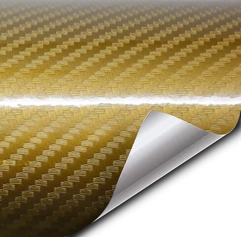 VViViD 5D High Gloss Gold Epoxy Carbon Fiber Automotive Vinyl Wrap Film Roll (1.5 Foot by 5 Foot) in Saudi Arabia