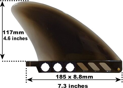 4.6" US box center fin Safety Flex Soft replacement for longboard SUP Stand up Paddleboard River Surf Whitewater airSUP AIR7 Skeg with optional 'No-Tool' Fin Screw (Black (no screw included)) in Saudi Arabia