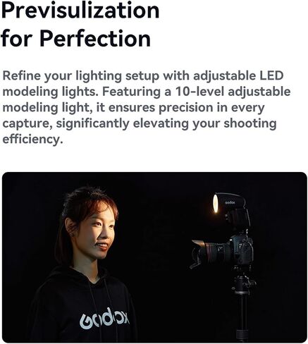 فلاش كاميرا Godox V1 Pro Round Head TTL لكاميرا Canon، يدعم مزامنة عالية السرعة 1/8000 ثانية، مفتاح TTL/يدوي، فلاش SUB قابل للفصل، ومضات طاقة كاملة 500 مرة، وقت إعادة التدوير 1.3 ثانية in Saudi Arabia