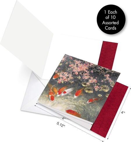 The Best Card Company - 10 بطاقات فارغة لجميع المناسبات (4 × 5.12 بوصة) - مجموعة متنوعة من بطاقات الملاحظات البحرية والمحيطية والحياة البحرية - خنازير متعددة M6643OCB in Saudi Arabia