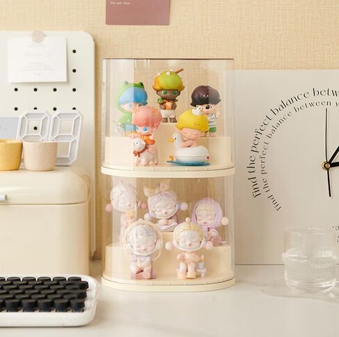 Clear Display Case with Ladder, Unibody Design(Free-Installation) Stackable Storage Box for for Mini Figurines Funko pop (7.3x5.5/H6.3 inch) in Saudi Arabia