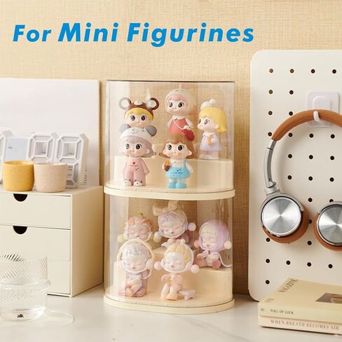 Clear Display Case with Ladder, Unibody Design(Free-Installation) Stackable Storage Box for for Mini Figurines Funko pop (7.3x5.5/H6.3 inch) in Saudi Arabia