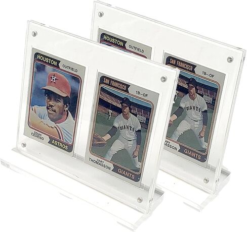 2-Pack Thick Acrylic Baseball Football Trading Card Holder Magnetic Protectors Super Clear Display (2 Card (2 Pack)) in Saudi Arabia
