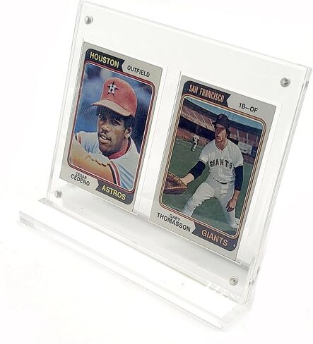 2-Pack Thick Acrylic Baseball Football Trading Card Holder Magnetic Protectors Super Clear Display (2 Card (2 Pack)) in Saudi Arabia