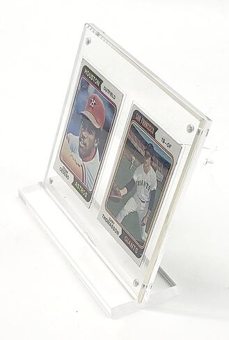 2-Pack Thick Acrylic Baseball Football Trading Card Holder Magnetic Protectors Super Clear Display (2 Card (2 Pack)) in Saudi Arabia