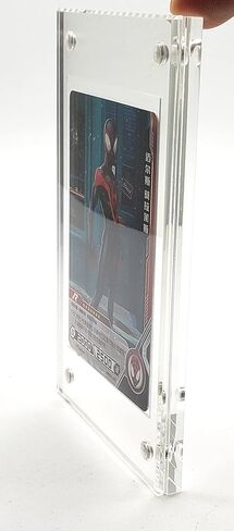 2-Pack Thick Acrylic Baseball Football Trading Card Holder Magnetic Protectors Super Clear Display (2 Card (2 Pack)) in Kuwait