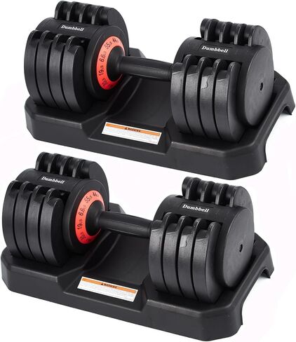 Adjustable Dumbbell Set 25/55LB Dumbbell Weights, Free Weights Dumbbell with Anti-Slip Handle, Suitable for Home Gym Full Body Workout Fitness in Saudi Arabia