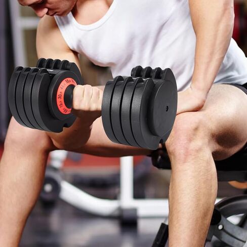 Adjustable Dumbbell Set 25/55LB Dumbbell Weights, Free Weights Dumbbell with Anti-Slip Handle, Suitable for Home Gym Full Body Workout Fitness in Saudi Arabia