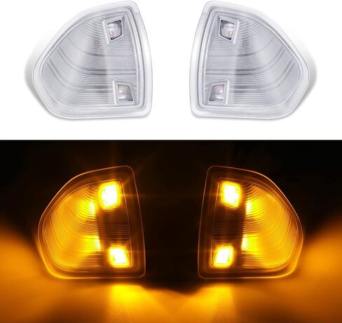 Haitzu LED مرآة جانبية بدوره إشارة مصابيح ضوء غطاء شفاف متوافق مع 2010-2018 دودج رام 1500 2500 3500 4500 5500، 68302828AA 68302829AA in Saudi Arabia