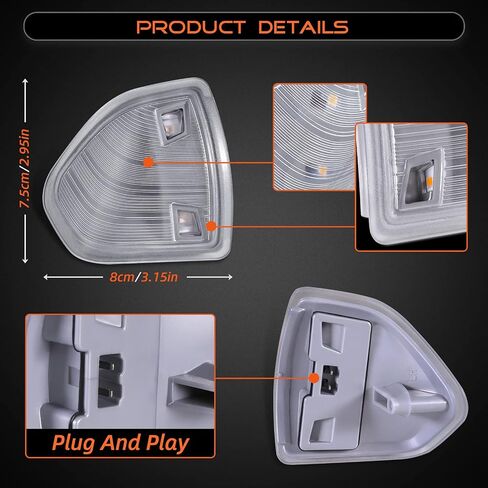 Haitzu LED مرآة جانبية بدوره إشارة مصابيح ضوء غطاء شفاف متوافق مع 2010-2018 دودج رام 1500 2500 3500 4500 5500، 68302828AA 68302829AA in Saudi Arabia
