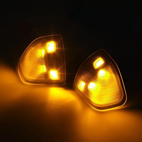 Haitzu LED مرآة جانبية بدوره إشارة مصابيح ضوء غطاء شفاف متوافق مع 2010-2018 دودج رام 1500 2500 3500 4500 5500، 68302828AA 68302829AA in Saudi Arabia