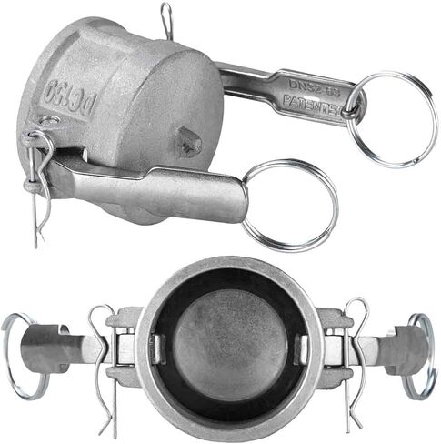 ZHCONO 2PCS Camlock Fittings Type DC 3Inch Camlock Couplings Dust Cap Al Cam Groove Hose Fittings (Type DC 3'') in Saudi Arabia