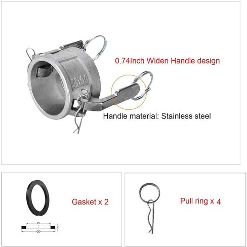 ZHCONO 2PCS Camlock Fittings Type DC 3Inch Camlock Couplings Dust Cap Al Cam Groove Hose Fittings (Type DC 3'') in Saudi Arabia
