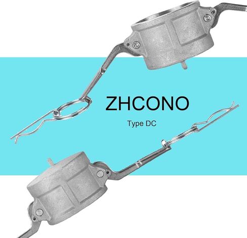 ZHCONO 2PCS Camlock Fittings Type DC 3Inch Camlock Couplings Dust Cap Al Cam Groove Hose Fittings (Type DC 3'') in Saudi Arabia
