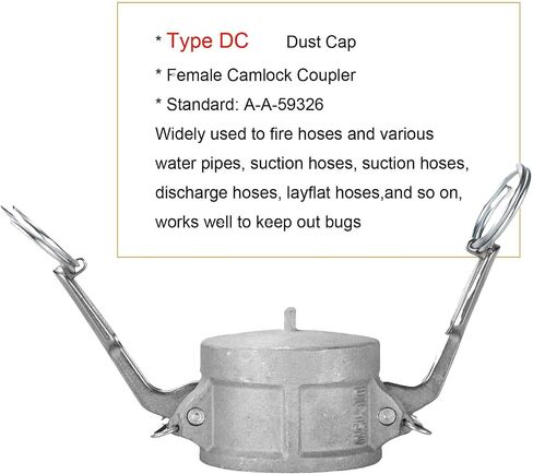 ZHCONO 2PCS Camlock Fittings Type DC 3Inch Camlock Couplings Dust Cap Al Cam Groove Hose Fittings (Type DC 3'') in Saudi Arabia