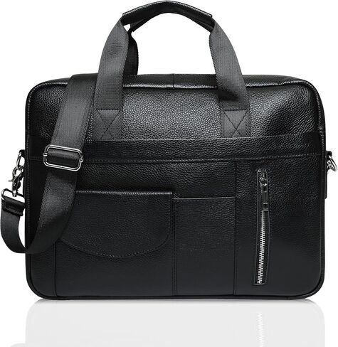 Genuine Leather Business Travel Briefcase，15.6 inches Laptop Messenger Bag for Men and Women，Office、College Briefcase in Saudi Arabia