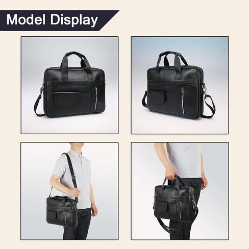Genuine Leather Business Travel Briefcase，15.6 inches Laptop Messenger Bag for Men and Women，Office、College Briefcase in Saudi Arabia