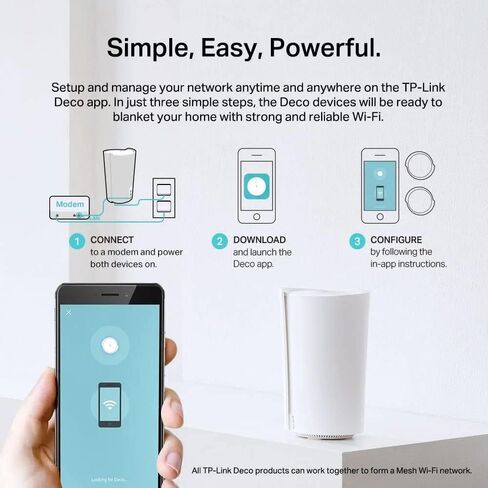 TP-Link Deco AX7800 Tri-Band Mesh WiFi 6 System (Deco X95) Whole Home Coverage up to 6100 Sq.Ft With AI-Driven Smart Antennas Multi-Gig Ethernet Replaces Wireless Router and Extender(2-Pack)(Renewed) in Kuwait