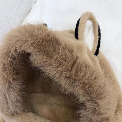 Anopo Hooded Scarf for Women Winter Warm Faux Fur Scarf Hat Gloves Combo with Cute Fox Ear in Saudi Arabia