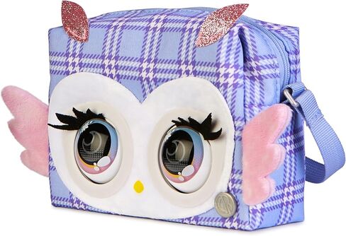 Purse Pets Print Perfect Owl - حقيبة حيوانات تفاعلية تحتوي على أكثر من 30 صوتًا وومضات وموسيقى ولعب، من 5 سنوات in Kuwait