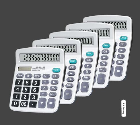 Calculators, BESTWYA 12-Digit Dual Power Handheld Desktop Calculator with Large LCD Display Big Sensitive Button … (5 Silver,New) in Saudi Arabia