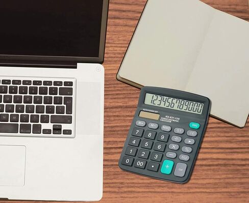 Calculators, BESTWYA 12-Digit Dual Power Handheld Desktop Calculator with Large LCD Display Big Sensitive Button … (5 Silver,New) in Kuwait