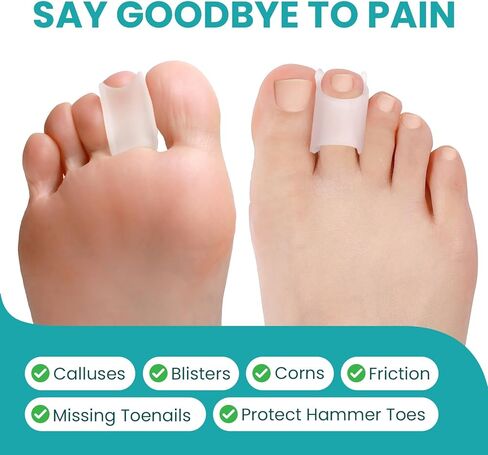 مصحح إصبع القدم المطرقة للنساء - 8 عبوات من جبائر أصابع القدم - أدوات فرد هلامية ناعمة لأصابع القدم - إعادة تنظيم الانحناء، والتجعيد، والملتوية، والمخالب، وأصابع القدم المطرقة - مصحح أصابع القدم للرجال، 3 أحجام مختلفة (شفاف) in Kuwait