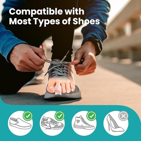 مصحح إصبع القدم المطرقة للنساء - 8 عبوات من جبائر أصابع القدم - أدوات فرد هلامية ناعمة لأصابع القدم - إعادة تنظيم الانحناء، والتجعيد، والملتوية، والمخالب، وأصابع القدم المطرقة - مصحح أصابع القدم للرجال، 3 أحجام مختلفة (شفاف) in Kuwait