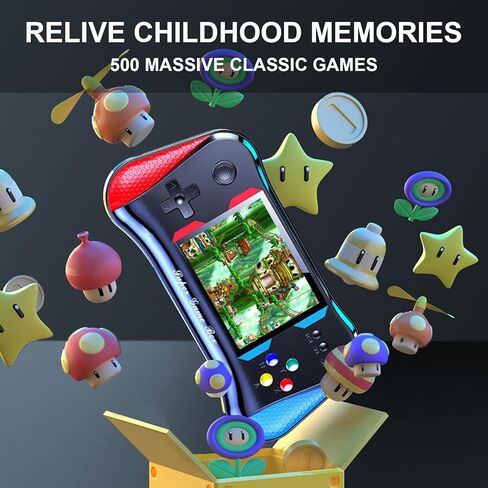 Retro Handheld Game Console X7M with 3.5-inch Screen, 2-Player Mode, TV Connectivity, and 500 Built-in Classics – Classic Fun for All Age (Black) in Kuwait