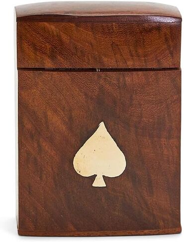 Two's Company Wood Crafted Playing Card Set in Wooden Box in Saudi Arabia