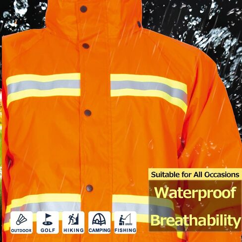 Rain Gear for Men Waterproof High Visibility Reflective Heavy Duty Outdoor All-Sport Work in Saudi Arabia