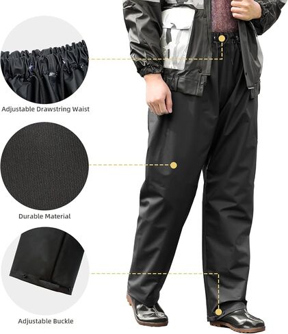 Rain Suit for Men Women, Waterproof Breathable Raincoat, Hooded Lightweight Reflective Rain Jacket with Pants Gear in Saudi Arabia
