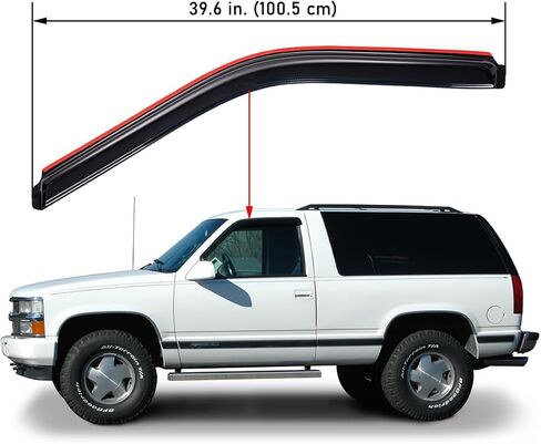 Lightronic WV192099 in-Channel Rain Guards, Dark Smoke, 2-Pieces Set, Fits 1988-1999 Chevrolet/GMC C/K1500/2500/3500 Regular Cab, 1995-1999 Chevrolet Tahoe, 1992-1999 GMC Yukon, 1992-1994 Blazer in Saudi Arabia