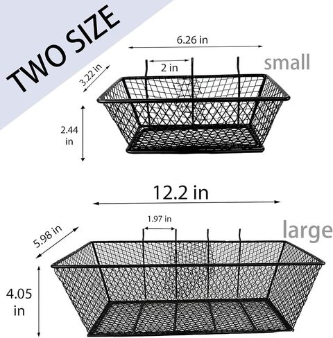 مجموعة سلال Pegboard من 6 عبوات بحجم 2 سلال Pegboard معدنية سوداء أرفف أسلاك معدنية خطافات لتنظيم أدوات مختلفة، المرآب، منضدة المطبخ، غرفة الحرف اليدوية in Saudi Arabia