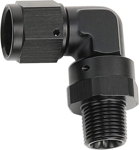 AC PERFORMANCE Black Aluminum 90 degree -6 AN AN6 Female To 1/4" NPT Male Swivel Adapter Fitting in Saudi Arabia