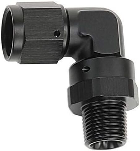 AC PERFORMANCE Black Aluminum 90 degree -6 AN AN6 Female To 1/4" NPT Male Swivel Adapter Fitting in Saudi Arabia