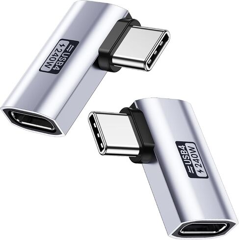 ANDTOBO 90 Degree USB C Adapter, Right Angle USB C Male to Female Extender 100W, USB4 Type C 40Gbps Connector 8K &60Hz for ROG Ally, Steam Deck, Switch, Thunderbolt4, iPhone 15/15 Pro Max - 2 Pack in Saudi Arabia