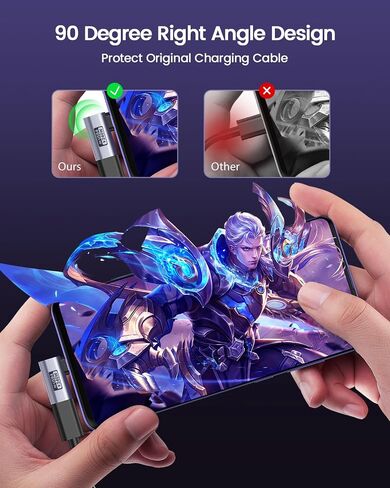 ANDTOBO 90 Degree USB C Adapter, Right Angle USB C Male to Female Extender 100W, USB4 Type C 40Gbps Connector 8K &60Hz for ROG Ally, Steam Deck, Switch, Thunderbolt4, iPhone 15/15 Pro Max - 2 Pack in Saudi Arabia