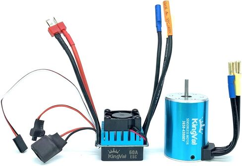 KingVal Replacement 3650 5200KV Sensorless Brushless Motor Shaft 3.175mm with 60A Brushless ESC Compatible with 1/10 RC Car in Saudi Arabia