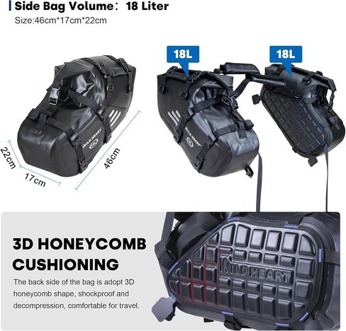 WILD HEART Motorcycle Saddlebags Waterproof Motorcycle Side Saddlebags Pannier Bag Trunk Motorcycle Accessory in Saudi Arabia