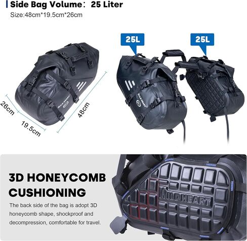 WILD HEART Motorcycle Saddlebags Waterproof Motorcycle Side Saddlebags Pannier Bag Trunk Motorcycle Accessory in Saudi Arabia